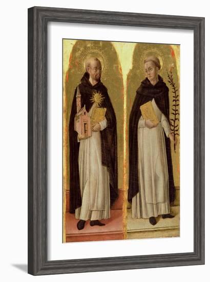 St. Thomas Aquinas and St. Vincent, Detail from the Madonna and Child Enthroned with Four Saints…-Bartolomeo Vivarini-Framed Giclee Print