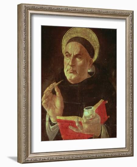 St.Thomas Aquinas (Oil on Panel)-Sandro Botticelli-Framed Giclee Print