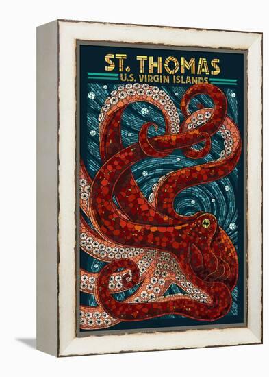 St. Thomas, U.S. Virgin Islands - Octopus Mosaic-Lantern Press-Framed Stretched Canvas