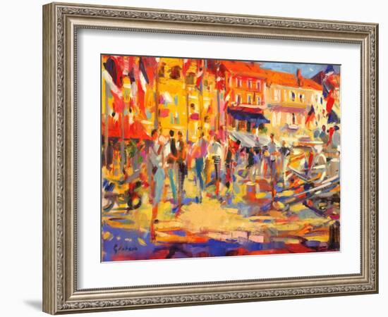 St. Tropez Promenade-Peter Graham-Framed Giclee Print