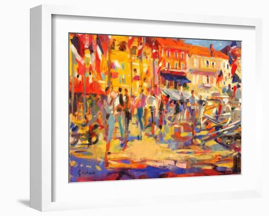 St. Tropez Promenade-Peter Graham-Framed Giclee Print