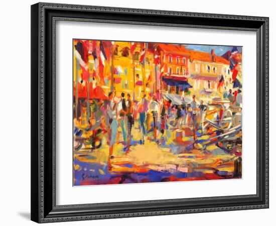 St. Tropez Promenade-Peter Graham-Framed Giclee Print