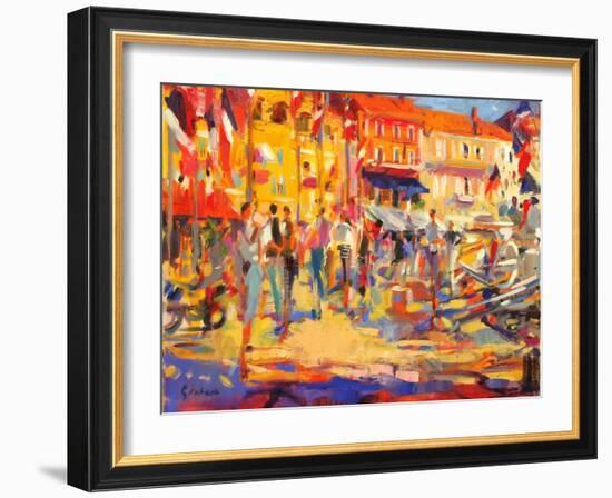 St. Tropez Promenade-Peter Graham-Framed Giclee Print