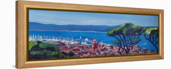 St Tropez Summer Sun Seaview in France-Markus Bleichner-Framed Stretched Canvas