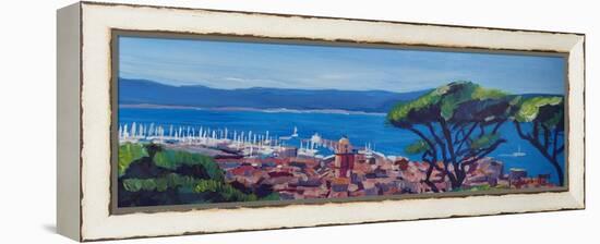 St Tropez Summer Sun Seaview in France-Markus Bleichner-Framed Stretched Canvas