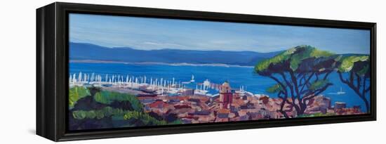 St Tropez Summer Sun Seaview in France-Markus Bleichner-Framed Stretched Canvas