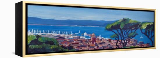 St Tropez Summer Sun Seaview in France-Markus Bleichner-Framed Stretched Canvas