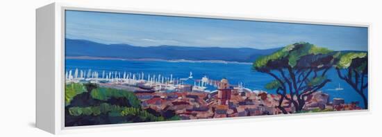 St Tropez Summer Sun Seaview in France-Markus Bleichner-Framed Stretched Canvas