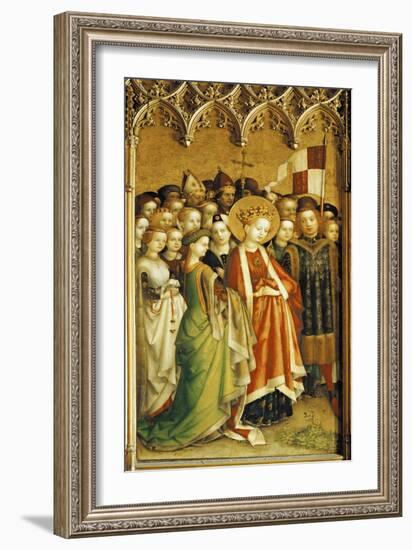 St Ursula and Virgins, Left Panel of Adoration of Magi Altarpiece, Circa 1445-Stefan Lochner-Framed Giclee Print