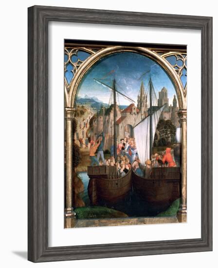 St Ursula Shrine, Arrival in Basle, 1489-Hans Memling-Framed Photographic Print