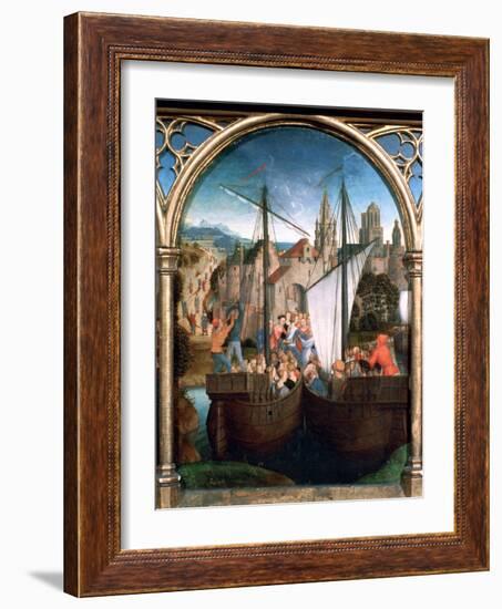 St Ursula Shrine, Arrival in Basle, 1489-Hans Memling-Framed Photographic Print