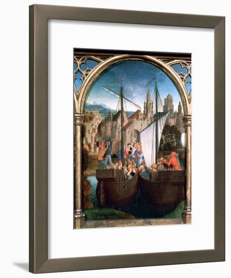 St Ursula Shrine, Arrival in Basle, 1489-Hans Memling-Framed Photographic Print