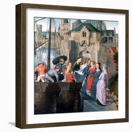 St Ursula Shrine, Arrival in Cologne, 1489-Hans Memling-Framed Giclee Print