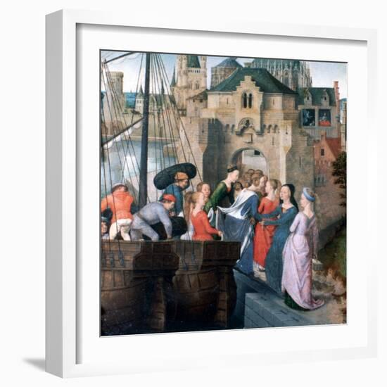 St Ursula Shrine, Arrival in Cologne, 1489-Hans Memling-Framed Giclee Print