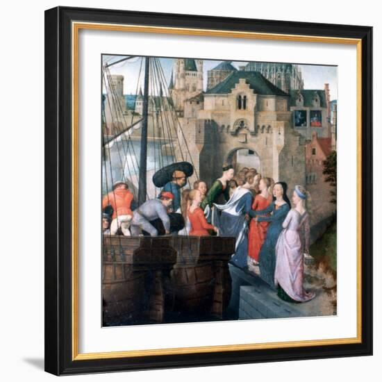 St Ursula Shrine, Arrival in Cologne, 1489-Hans Memling-Framed Giclee Print