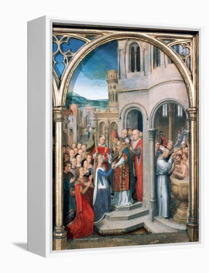 St Ursula Shrine, Arrival in Rome, 1489-Hans Memling-Framed Premier Image Canvas