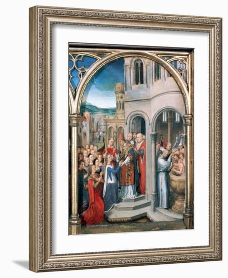 St Ursula Shrine, Arrival in Rome, 1489-Hans Memling-Framed Photographic Print