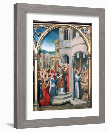 St Ursula Shrine, Arrival in Rome, 1489-Hans Memling-Framed Photographic Print