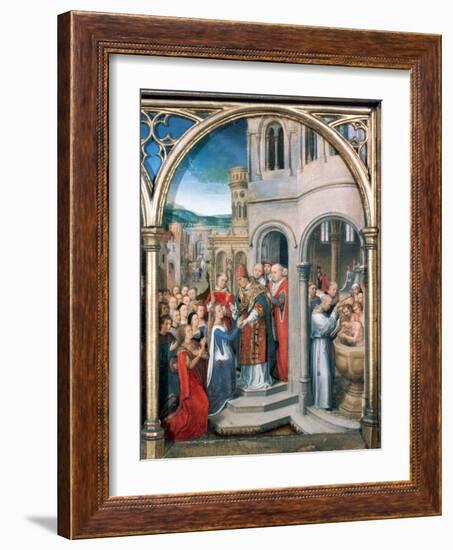 St Ursula Shrine, Arrival in Rome, 1489-Hans Memling-Framed Photographic Print