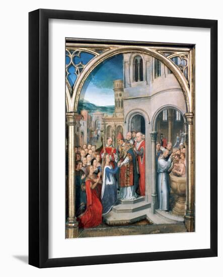 St Ursula Shrine, Arrival in Rome, 1489-Hans Memling-Framed Photographic Print