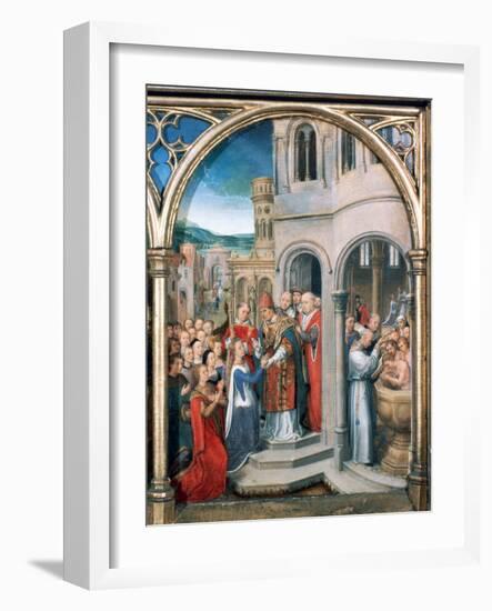 St Ursula Shrine, Arrival in Rome, 1489-Hans Memling-Framed Photographic Print