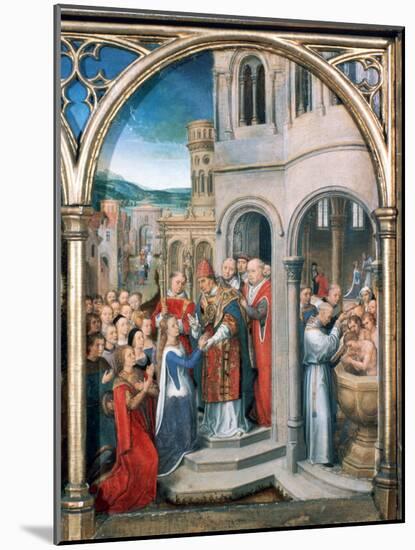 St Ursula Shrine, Arrival in Rome, 1489-Hans Memling-Mounted Photographic Print