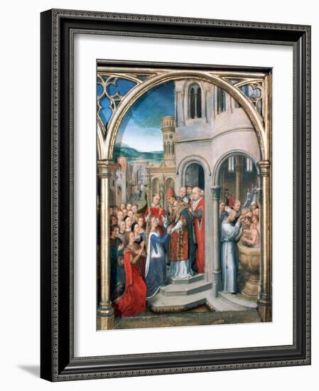 St Ursula Shrine, Arrival in Rome, 1489-Hans Memling-Framed Photographic Print