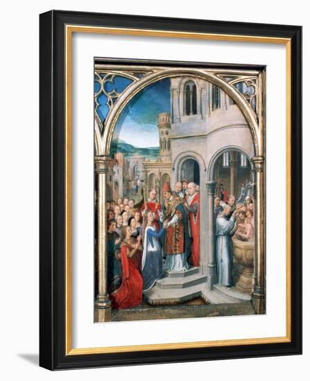 St Ursula Shrine, Arrival in Rome, 1489-Hans Memling-Framed Photographic Print