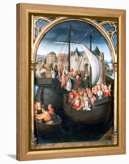 'St Ursula Shrine, Departure from Basle', 1489. Artist: Hans Memling-Hans Memling-Framed Premier Image Canvas