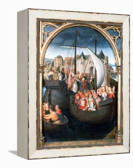 'St Ursula Shrine, Departure from Basle', 1489. Artist: Hans Memling-Hans Memling-Framed Premier Image Canvas