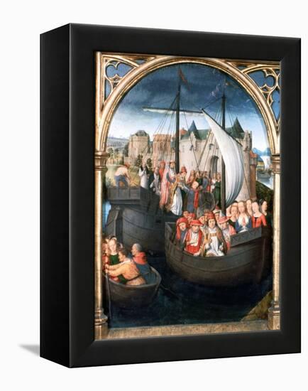 'St Ursula Shrine, Departure from Basle', 1489. Artist: Hans Memling-Hans Memling-Framed Premier Image Canvas