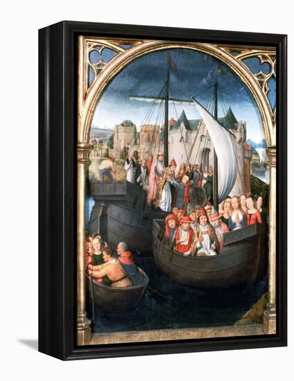 'St Ursula Shrine, Departure from Basle', 1489. Artist: Hans Memling-Hans Memling-Framed Premier Image Canvas