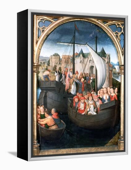 'St Ursula Shrine, Departure from Basle', 1489. Artist: Hans Memling-Hans Memling-Framed Premier Image Canvas