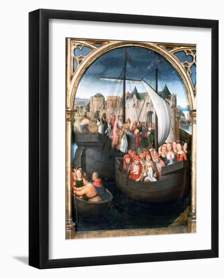 'St Ursula Shrine, Departure from Basle', 1489. Artist: Hans Memling-Hans Memling-Framed Giclee Print