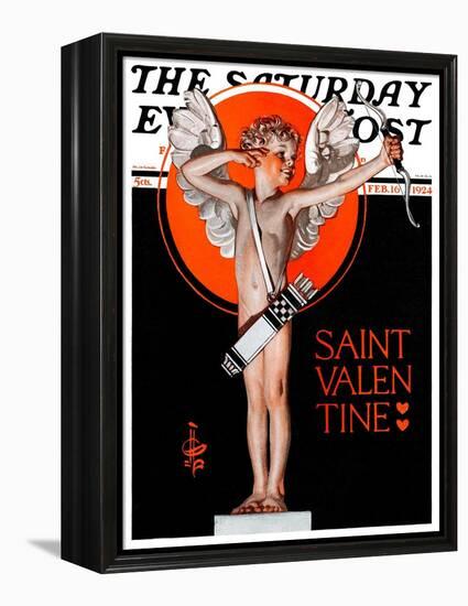 "St. Valentine, 1924," Saturday Evening Post Cover, February 16, 1924-Joseph Christian Leyendecker-Framed Premier Image Canvas
