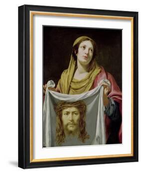 St. Veronica Holding the Holy Shroud-Simon Vouet-Framed Giclee Print