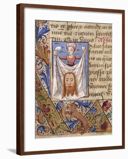 St Veronica Holding the Sacred Shroud, Miniature from the Book of Hours-null-Framed Giclee Print