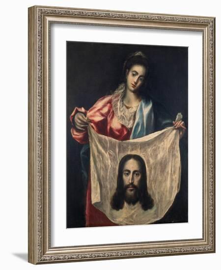 St, Veronica with the Shroud of Christ, C. 1602-07-El Greco-Framed Giclee Print