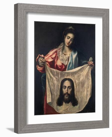 St, Veronica with the Shroud of Christ, C. 1602-07-El Greco-Framed Giclee Print