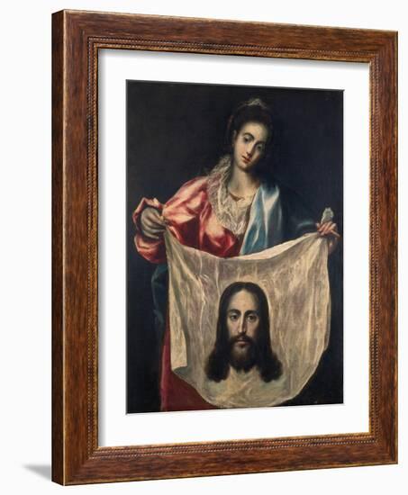 St, Veronica with the Shroud of Christ, C. 1602-07-El Greco-Framed Giclee Print