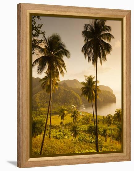 St. Vincent and the Grenadines, St. Vincent, Leeward Coast, Chateaubelair, Elevated Coastal View-Walter Bibikow-Framed Premier Image Canvas