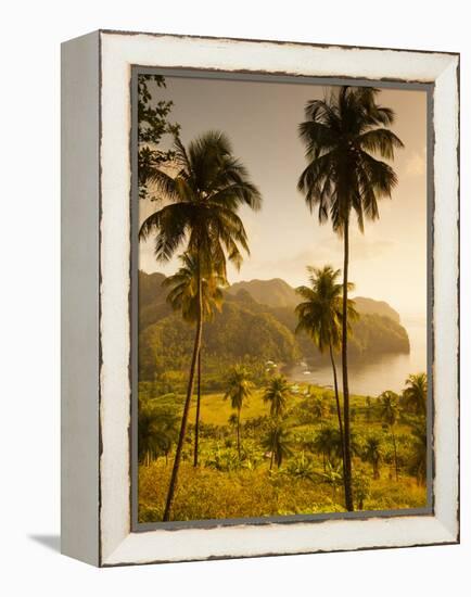 St. Vincent and the Grenadines, St. Vincent, Leeward Coast, Chateaubelair, Elevated Coastal View-Walter Bibikow-Framed Premier Image Canvas