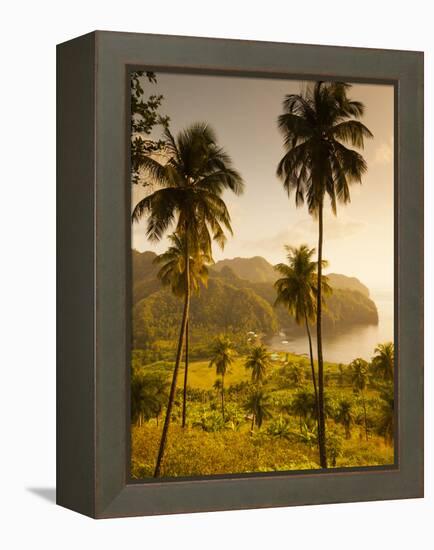 St. Vincent and the Grenadines, St. Vincent, Leeward Coast, Chateaubelair, Elevated Coastal View-Walter Bibikow-Framed Premier Image Canvas