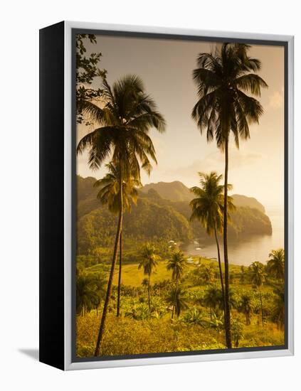 St. Vincent and the Grenadines, St. Vincent, Leeward Coast, Chateaubelair, Elevated Coastal View-Walter Bibikow-Framed Premier Image Canvas