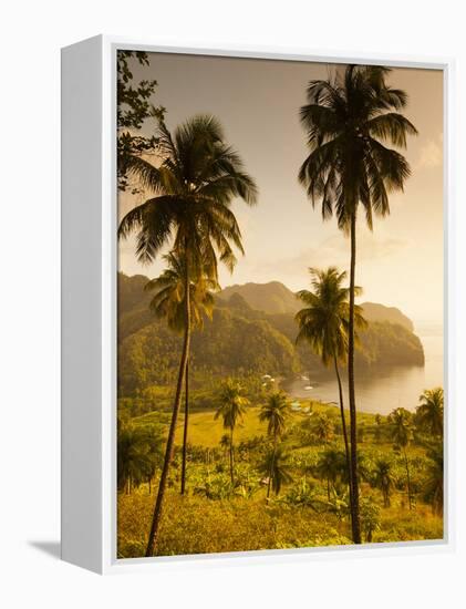 St. Vincent and the Grenadines, St. Vincent, Leeward Coast, Chateaubelair, Elevated Coastal View-Walter Bibikow-Framed Premier Image Canvas