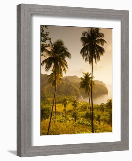 St. Vincent and the Grenadines, St. Vincent, Leeward Coast, Chateaubelair, Elevated Coastal View-Walter Bibikow-Framed Photographic Print