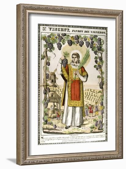 St Vincent, Spanish Christian Martyr, 19th Century-null-Framed Giclee Print