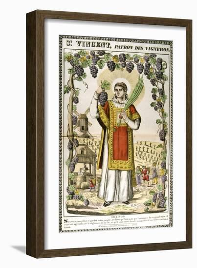 St Vincent, Spanish Christian Martyr, 19th Century-null-Framed Giclee Print