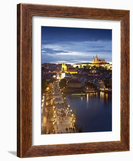 St Vitus Cathedral, Charles Bridge, River Vltava, UNESCO World Heritage Site, Prague Czech Republic-Gavin Hellier-Framed Photographic Print