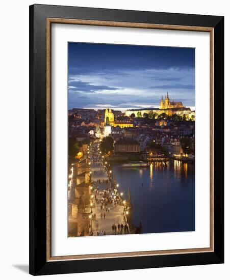 St Vitus Cathedral, Charles Bridge, River Vltava, UNESCO World Heritage Site, Prague Czech Republic-Gavin Hellier-Framed Photographic Print